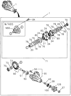 1996 Acura SLX 4 Door 4LS (PREMIUM) KA 4AT Rear Final Drive Diagram 2