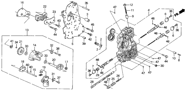 1989 Acura Integra 3 Door LS KA 4AT AT Main Valve Body Diagram