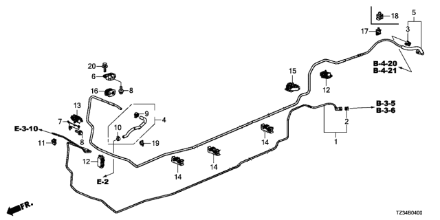 2019 Acura TLX Pipe, Fuel Purge Diagram for 17720-T2A-A01