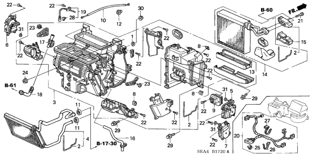 2005 Acura TSX Temperature Driver Motor Assembly Diagram for 79160-SDC-A41