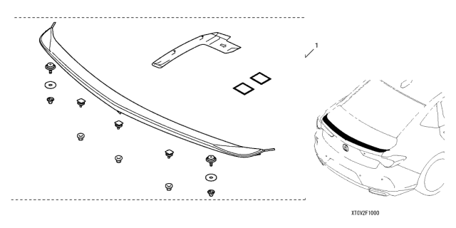 2021 Acura TLX Deck Lid Spoiler Diagram