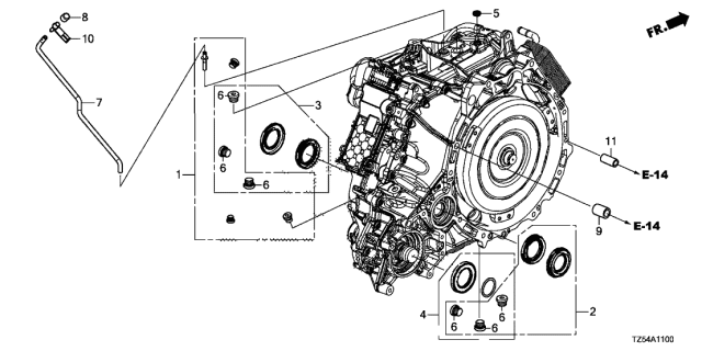 2017 Acura MDX 5 Door BASE (E.LIBERTY) KA 9AT AT Oil Seal Diagram