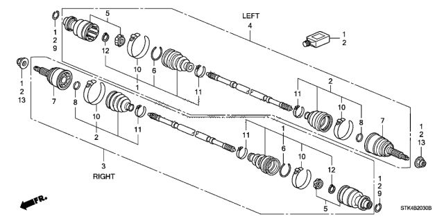 2007 Acura RDX Rear Driveshaft Diagram