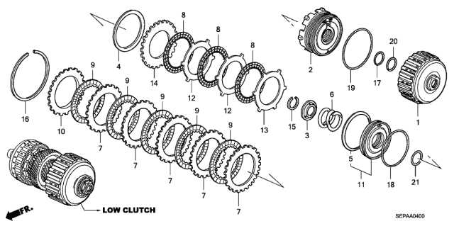 2008 Acura TL 4 Door BASE (NAVIGATION) KA 5AT AT Clutch (Low) Diagram