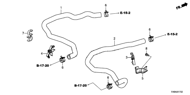 2019 Acura ILX Hose, Water Outlet Diagram for 79725-TV9-A00