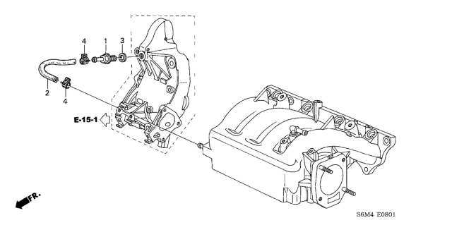 2005 Acura RSX Pcv Tube Diagram for 17131-PRB-A00