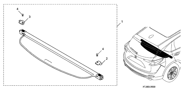 2021 Acura RDX Cargo Cover Diagram