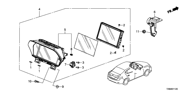 2013 Acura ILX Hybrid Panel Assembly, Navigation Display (Coo) Diagram for 39811-TX6-A01