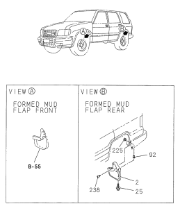1999 Acura SLX 4 Door 4LS (PREMIUM) KA 4AT Rear Mud Guard Diagram