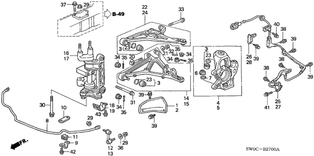 2003 Acura NSX 2 Door NSX-T KA 4AT Knuckle Diagram