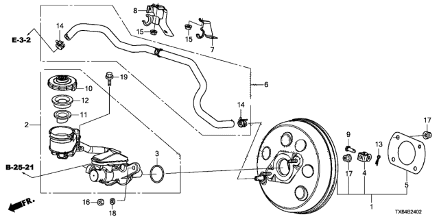 2016 Acura ILX Stay, Heater Hose Diagram for 46407-T3R-A00