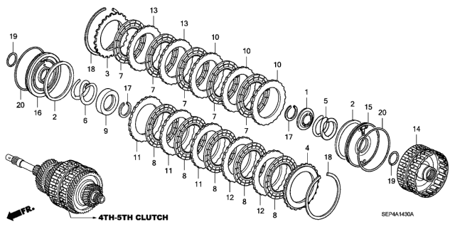 2007 Acura TL 4 Door BASE (NAVIGATION) KA 5AT AT Clutch (4TH-5TH) Diagram
