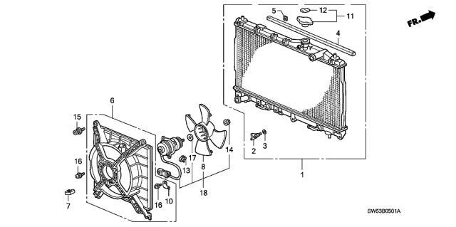 1996 Acura TL Radiator (SAK) Diagram