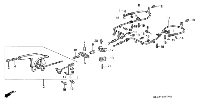 1996 Acura NSX Parking Brake Switch Assembly Diagram for 47342-SL0-A02