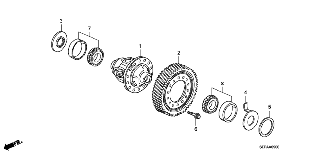 2008 Acura TL AT Differential Diagram