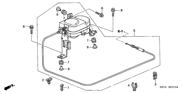 2002 Acura MDX Actuator Assembly Diagram for 36510-P8F-A00