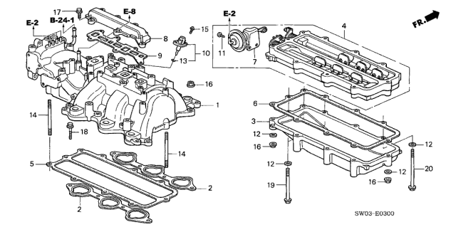 2001 Acura NSX 2 Door NSX-T KA 4AT Intake Manifold Diagram