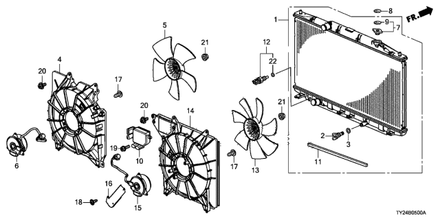 2014 Acura RLX Radiator Diagram