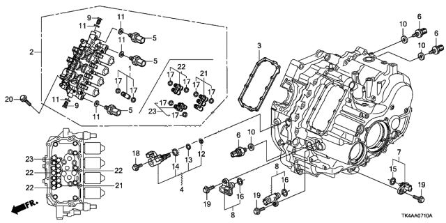 2013 Acura TL 4 Door TECH KA 6AT AT Sensor - Solenoid - Secondary Body Diagram