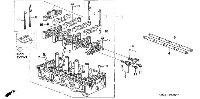 2005 Acura RSX Cylinder Head Diagram