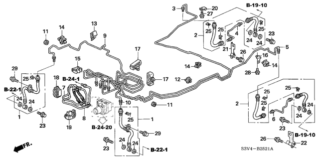 2005 Acura MDX 5 Door TOUR (PKG-RES) KA 5AT Brake Lines (VSA) Diagram