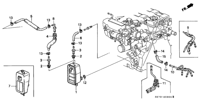 1990 Acura Integra Pipe Assembly, Breather Diagram for 17135-PR4-A50