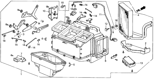1987 Acura Integra Heater Unit Diagram for 39210-SD2-A62