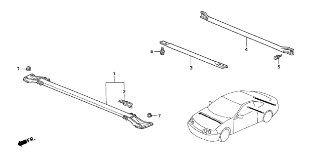 1998 Acura Integra Front Tower Bar - Performance Rod Diagram