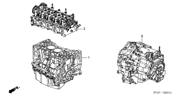 2003 Acura RSX Engine Assy. - Transmission Assy. Diagram
