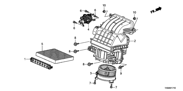 2013 Acura ILX Hybrid 4 Door TECH KA CVT Heater Blower Diagram