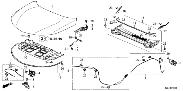 2021 Acura RDX Engine Hood Diagram