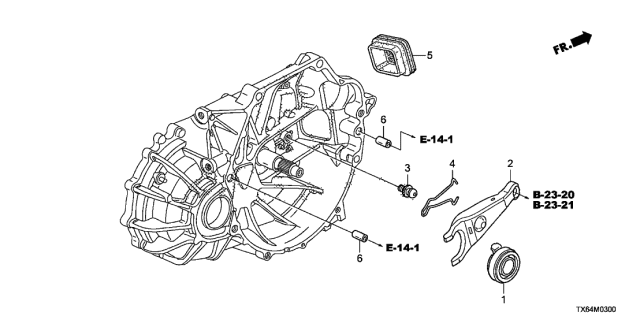 2015 Acura ILX 4 Door 24PREM (2.4) KA 6MT MT Clutch Release Diagram