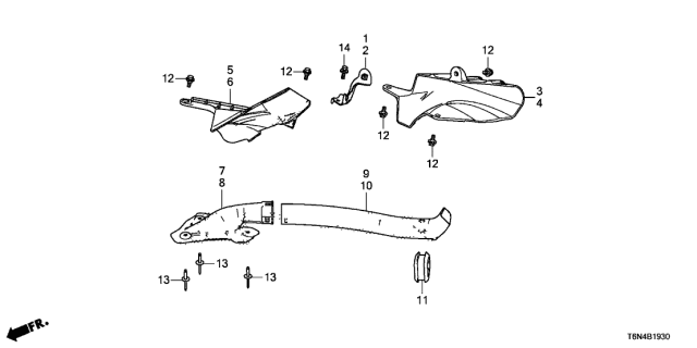 2018 Acura NSX Bracket, Rear Air Guide (L) Diagram for 42519-T6N-A01