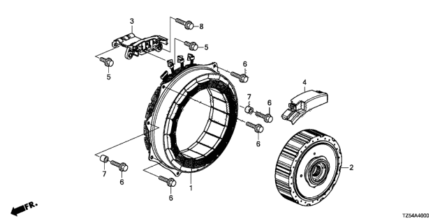 2020 Acura MDX Stator Assembly Diagram for 1A240-R9T-000