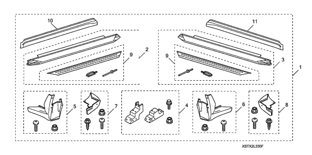 2013 Acura MDX 5 Door BASE KA 6AT Running Board (Sport) Diagram