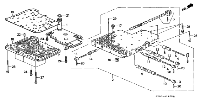 1992 Acura Legend 4 Door STD KA 4AT AT Main Valve Body Diagram
