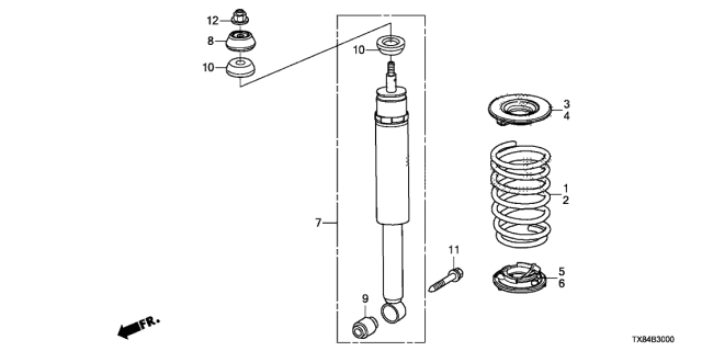 2014 Acura ILX Hybrid Rear Shock Absorber Diagram