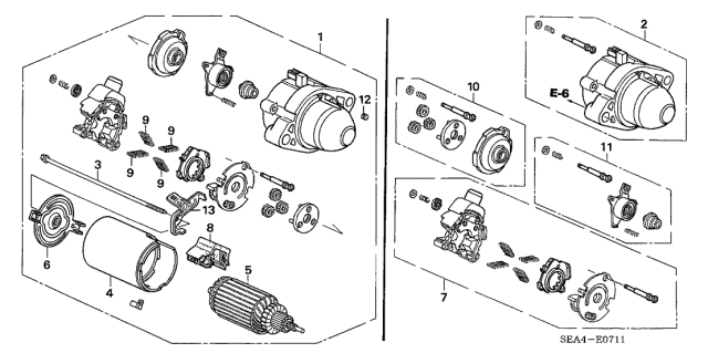 2006 Acura TSX Starter Motor (MITSUBA) Diagram