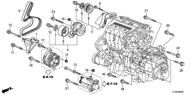 2014 Acura TSX 4 Door SE KA 5AT Engine Mounting Bracket (L4) Diagram