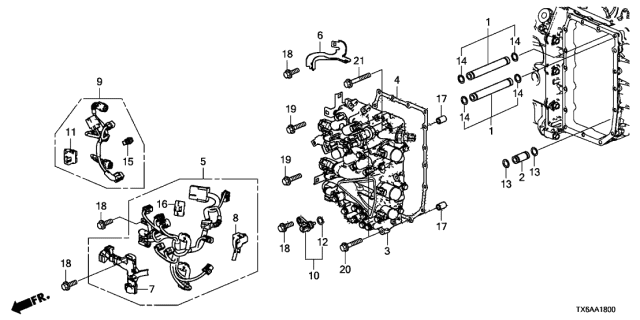 2019 Acura ILX AT Valve Body Diagram