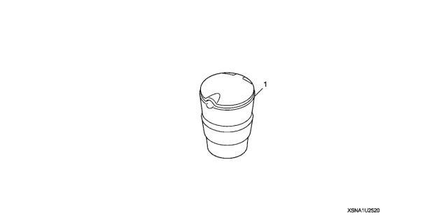 2013 Acura ILX Ashtray - Cup Holder Diagram