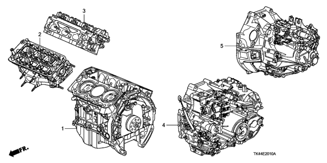 2012 Acura TL Engine Sub-Assembly, Rear Head Diagram for 10005-R72-A02