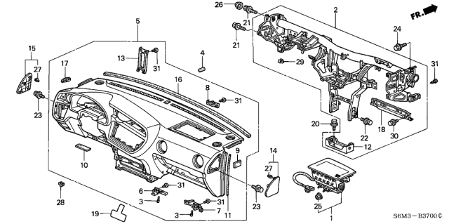 2003 Acura RSX Bolt-Washer (8X40) Diagram for 90106-S5H-000
