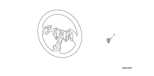 2006 Acura TSX Steering Wheel (Wood - BLK Lea.) Diagram