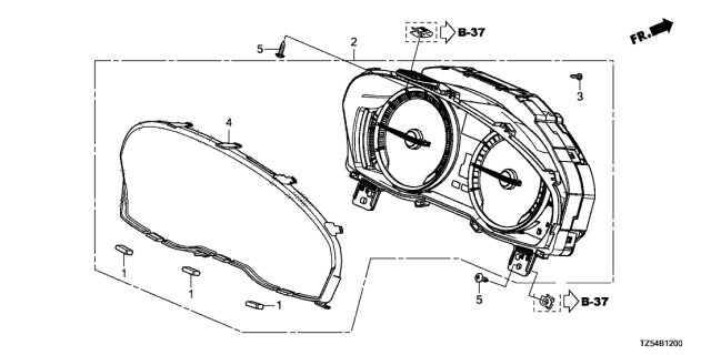 2020 Acura MDX Combination Meter Assembly (Rewritable) Diagram for 78100-TYR-A31