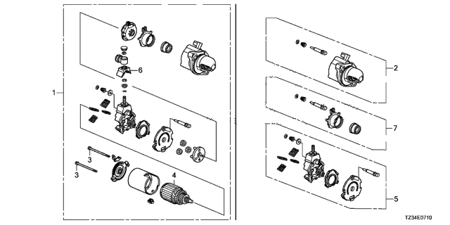 2016 Acura TLX Starter Motor (MITSUBA) Diagram