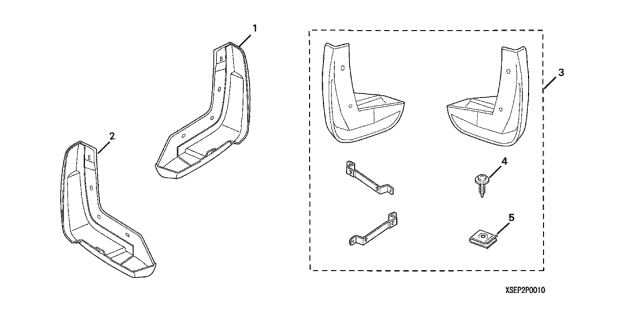 2004 Acura TL Mud Flap, Right Front Diagram for 75800-SEP-C01