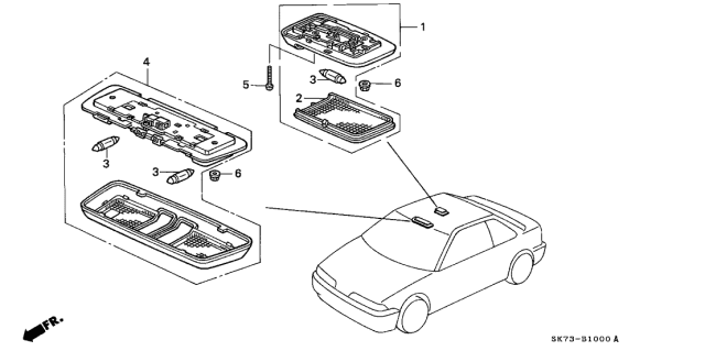 1993 Acura Integra 3 Door RS KL 5MT Interior Light Diagram