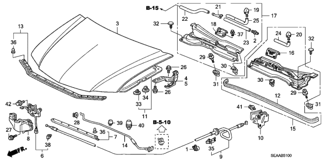 2008 Acura TSX Engine Hood (Dot) Diagram for 60100-SEA-A80ZZ