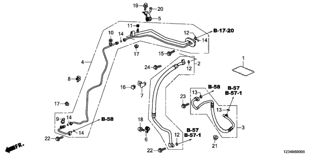 2018 Acura TLX A/C Hoses - Pipes Diagram